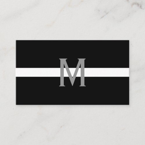 EMS EMT Thin White Line Monogrammed Professional Business Card