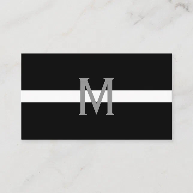 EMS EMT Thin White Line Monogrammed Professional Business Card | Zazzle