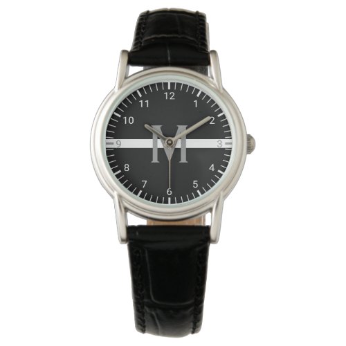 EMS EMT Thin White Line Monogrammed Watch