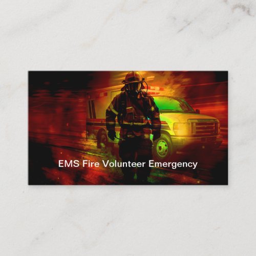 EMS Fire Emergency Theme Business Cards