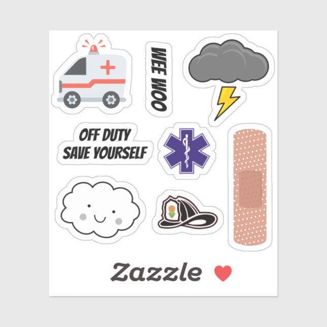 EMS Humor Pack, Paramedic Jokes Sticker (Sheet)