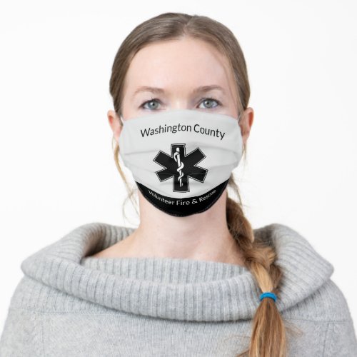 EMS Logo Volunteer Fire and Rescue Reusable Adult Cloth Face Mask