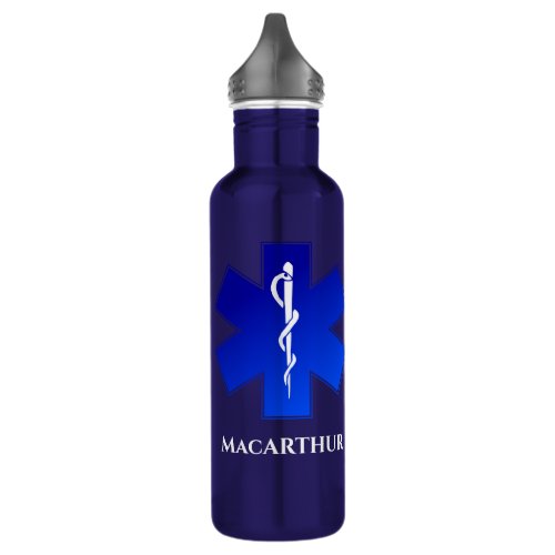 EMS Logo with NameCalling Number Stainless Steel Water Bottle