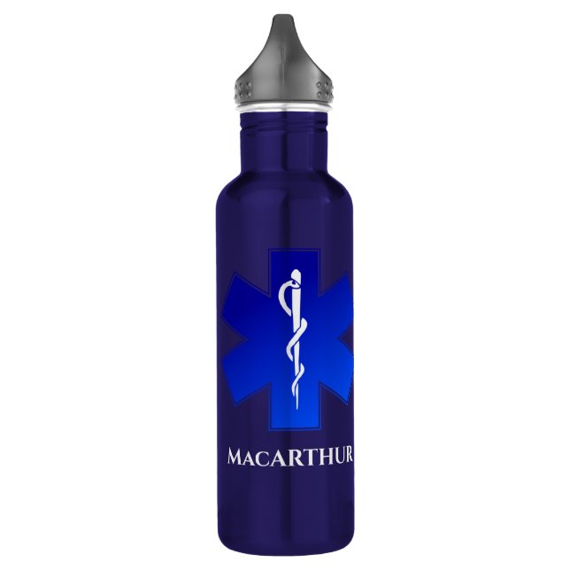 EMS Logo with Name/Calling Number Stainless Steel Water Bottle (Left)