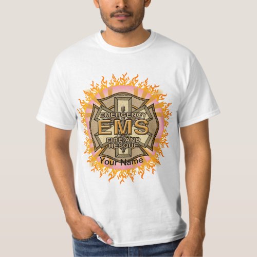 EMS Maltese Cross custom name  T_Shirt