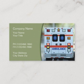 Ems Medical Emergency Business Card by Luckyturtle at Zazzle