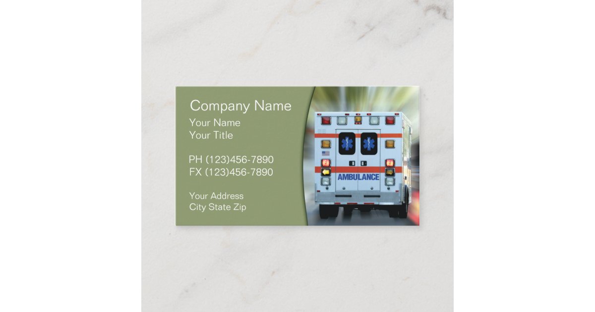 Ems Medical Emergency Business Card Zazzle