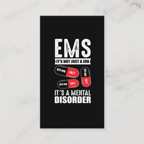 EMS Mental Disorder Awareness ambulance paramedic Business Card
