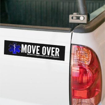 EMS Move Over Bumper Sticker | Zazzle