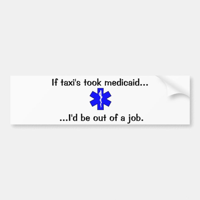 EMS or Taxi Bumper Sticker (Front)