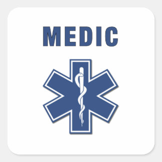 EMS ParaMedic Star of Life Square Sticker