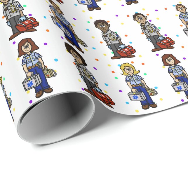 EMS Paramedics Gift Wrap (Roll Corner)
