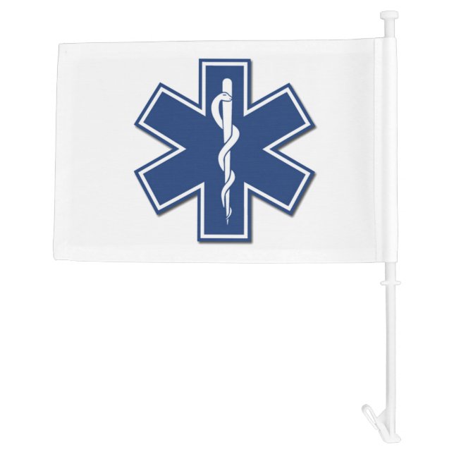 EMS Star of Life Car Flag (Back)