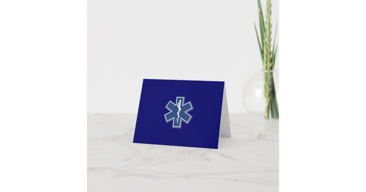 EMS Star of Life Card | Zazzle