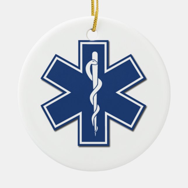 EMS Star of Life Ceramic Ornament (Front)