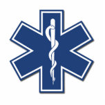 EMS Star of Life Cutout<br><div class="desc">EMS star of life for EMT's, paramedic and rescue workers featured on shirts, stickers, keepsakes, apparel and gifts from Bonfire Designs.</div>