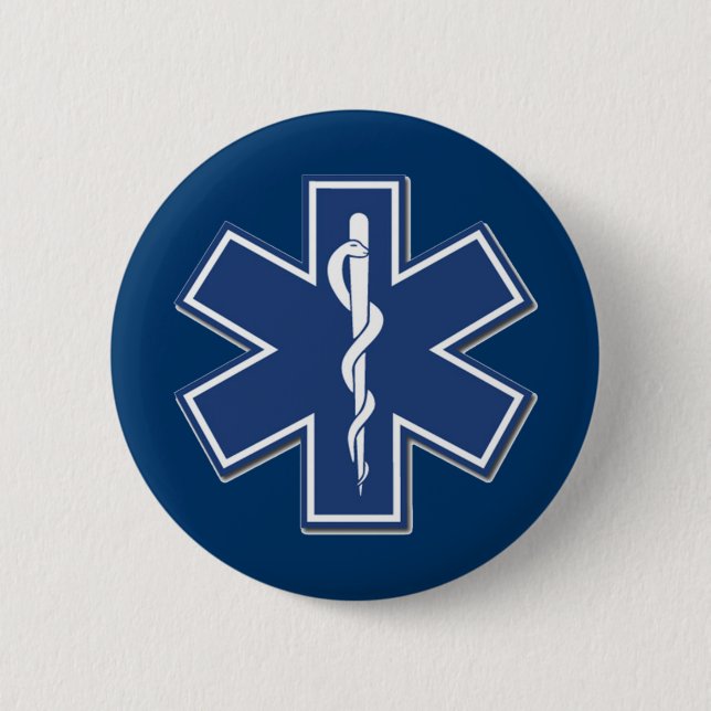 EMS Star of Life Pinback Button (Front)