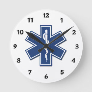 EMS Star of Life Round Clock