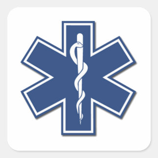 EMS Star of Life Square Sticker