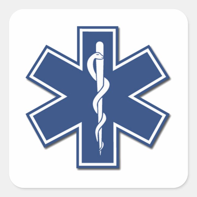 EMS Star of Life Square Sticker (Front)