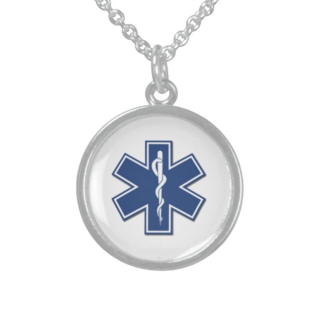 EMS Star of Life    Sterling Silver Necklace (Front)