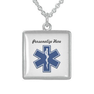 EMS Star of Life Sterling Silver Necklace