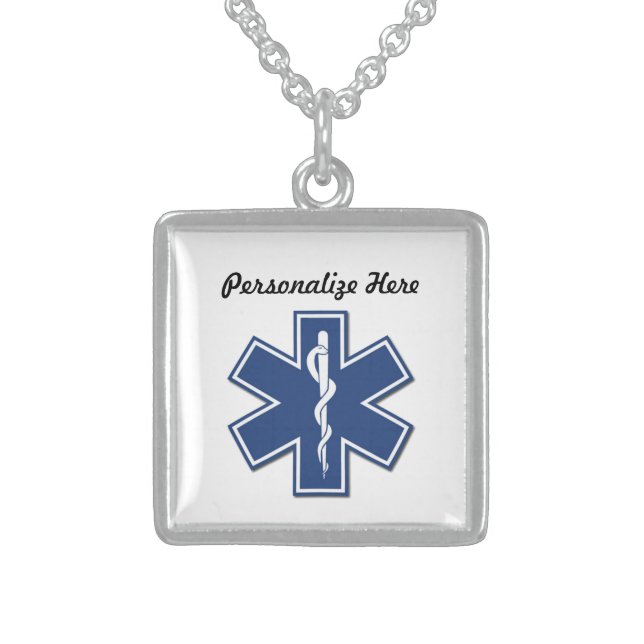 EMS Star of Life Sterling Silver Necklace (Front)