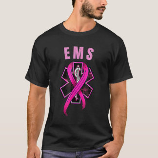 EMS Symbol For A Cure Breast Cancer Awareness Pink T-Shirt