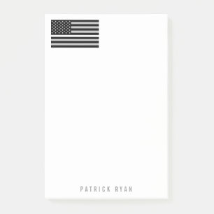 EMS Thin White Line American Flag Add Name 4 x 6 Post-it Notes