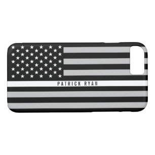 EMS Thin White Line American Flag Monogrammed iPhone 8/7 Case