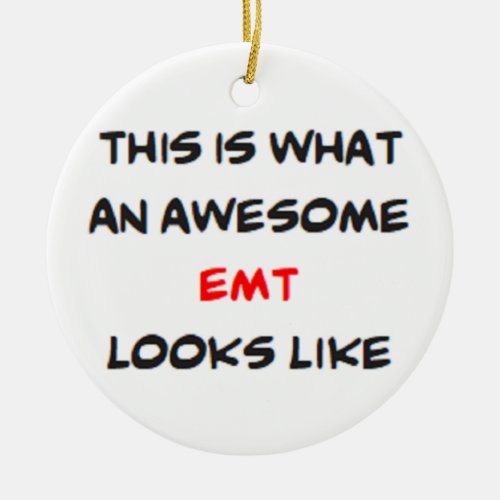 emt awesome ceramic ornament