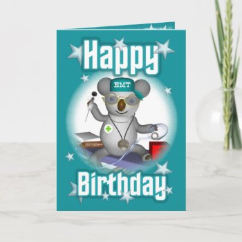 Emt Birthday Koala Card by ValxArt at Zazzle