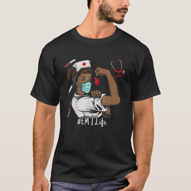 EMT BLACK NURSE Black History Month Junenth Women T-Shirt (Front)