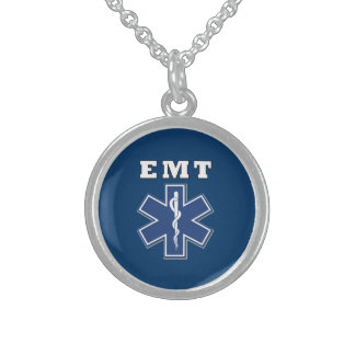 EMT Blue Star of Life Sterling Silver Necklace