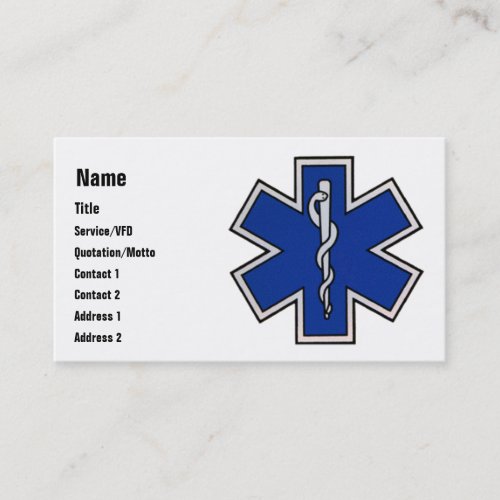EMT Business Card Template