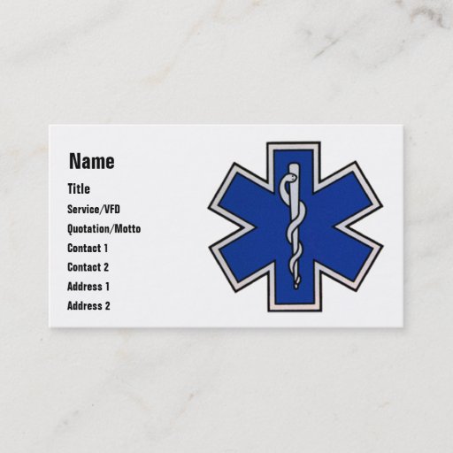 Customizable EMT Business Card Template