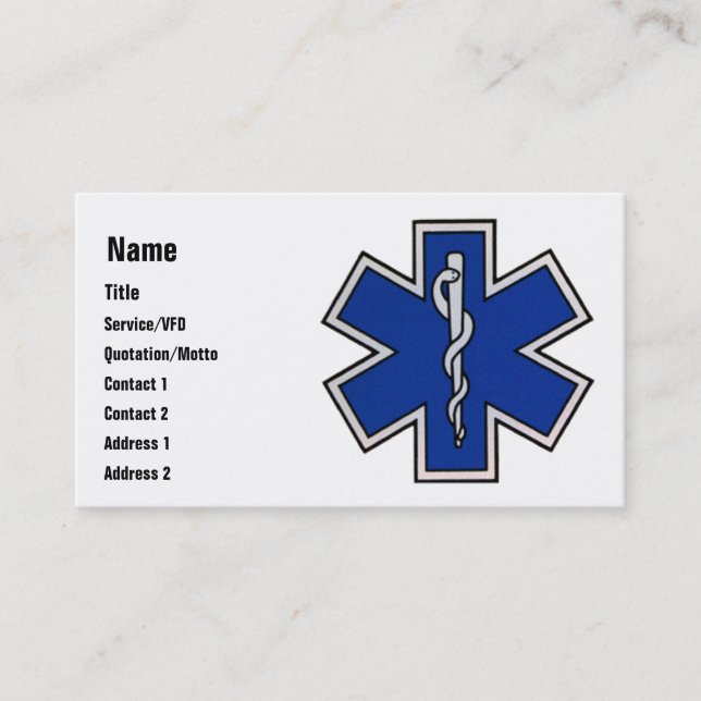 EMT Business Card Template (Front)