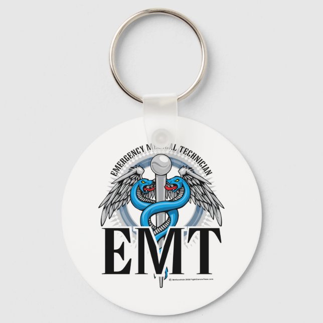 EMT Caduceus Blue Keychain (Front)