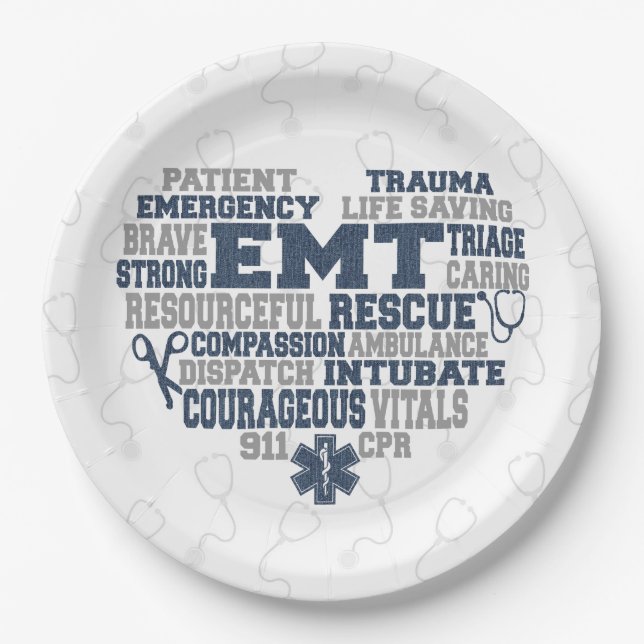 EMT Denim texture Paper Plates (Front)