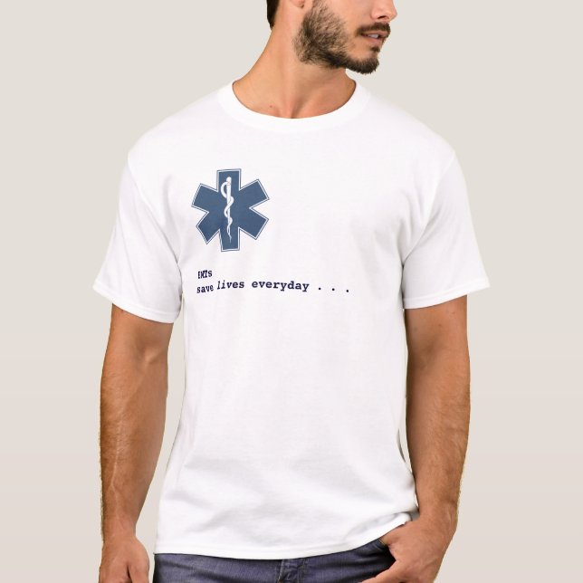 EMT diaysis white T-Shirt (Front)