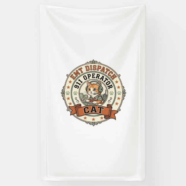EMT Dispatch 911 Operator Cat EMT Dispatch 911 Ope Banner (Vertical)