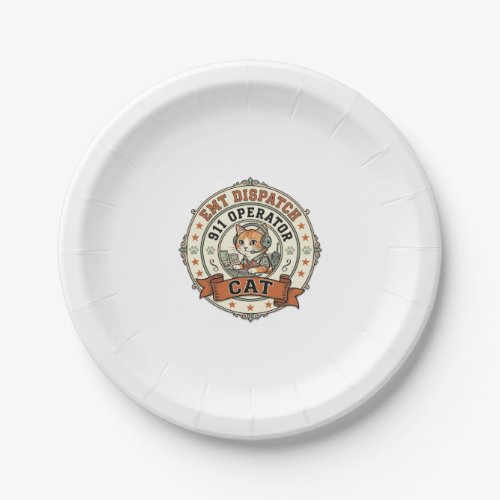 EMT Dispatch 911 Operator Cat EMT Dispatch 911 Ope Paper Plates