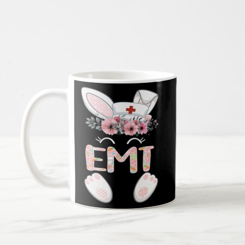 EMT Easter Nurse Floral Bunny  Coffee Mug