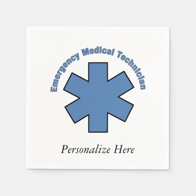 EMT Emergency Med Tech Paper Napkins (Front)