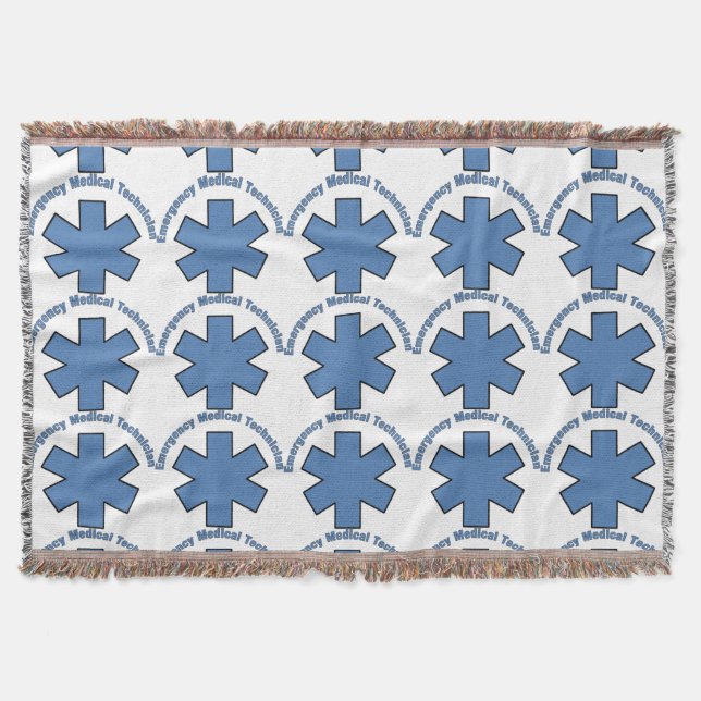 EMT Emergency Medical Technician Throw Blanket (Front)