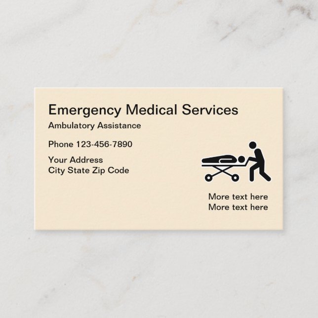 EMT Emergency Medical Theme Business Card (Front)