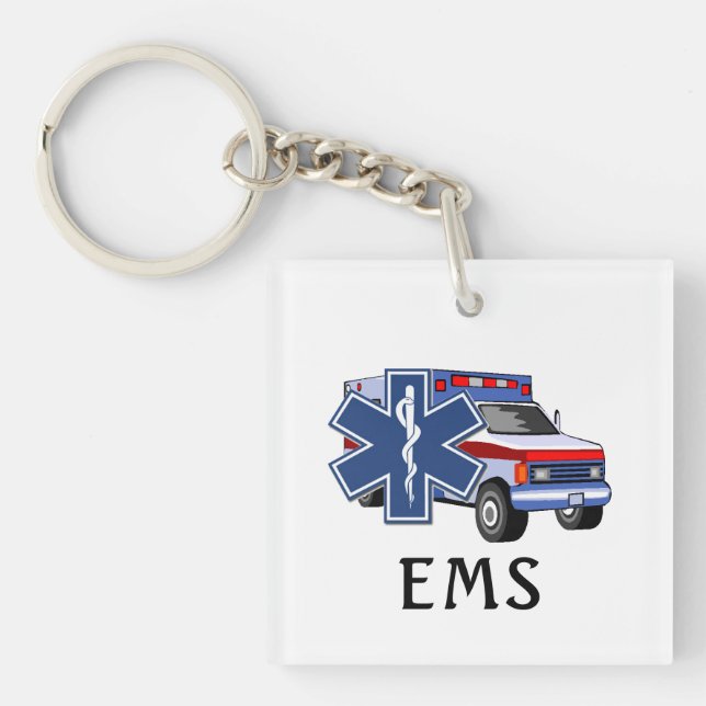 EMT EMS Ambulance    Keychain (Front)
