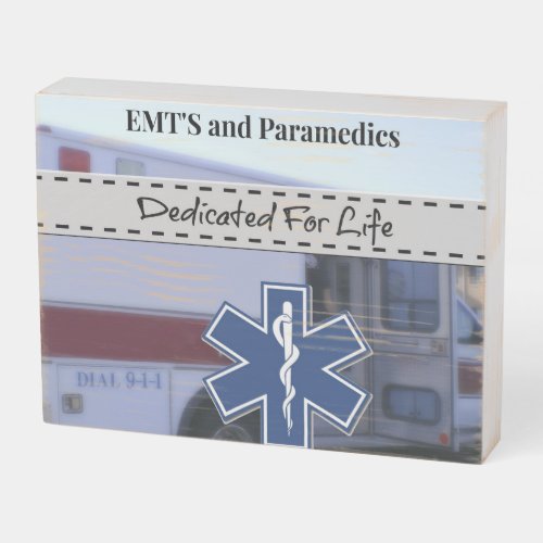 EMT EMS Paramedic Logo Wooden Box Sign