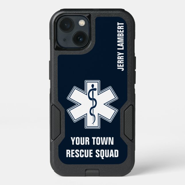 EMT EMS Paramedic Name and Squad Otterbox iPhone Case (Back)