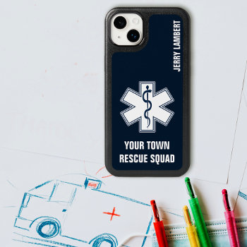 Emt Ems Paramedic Name And Squad Otterbox Iphone 14 Pro Max Case by JerryLambert at Zazzle